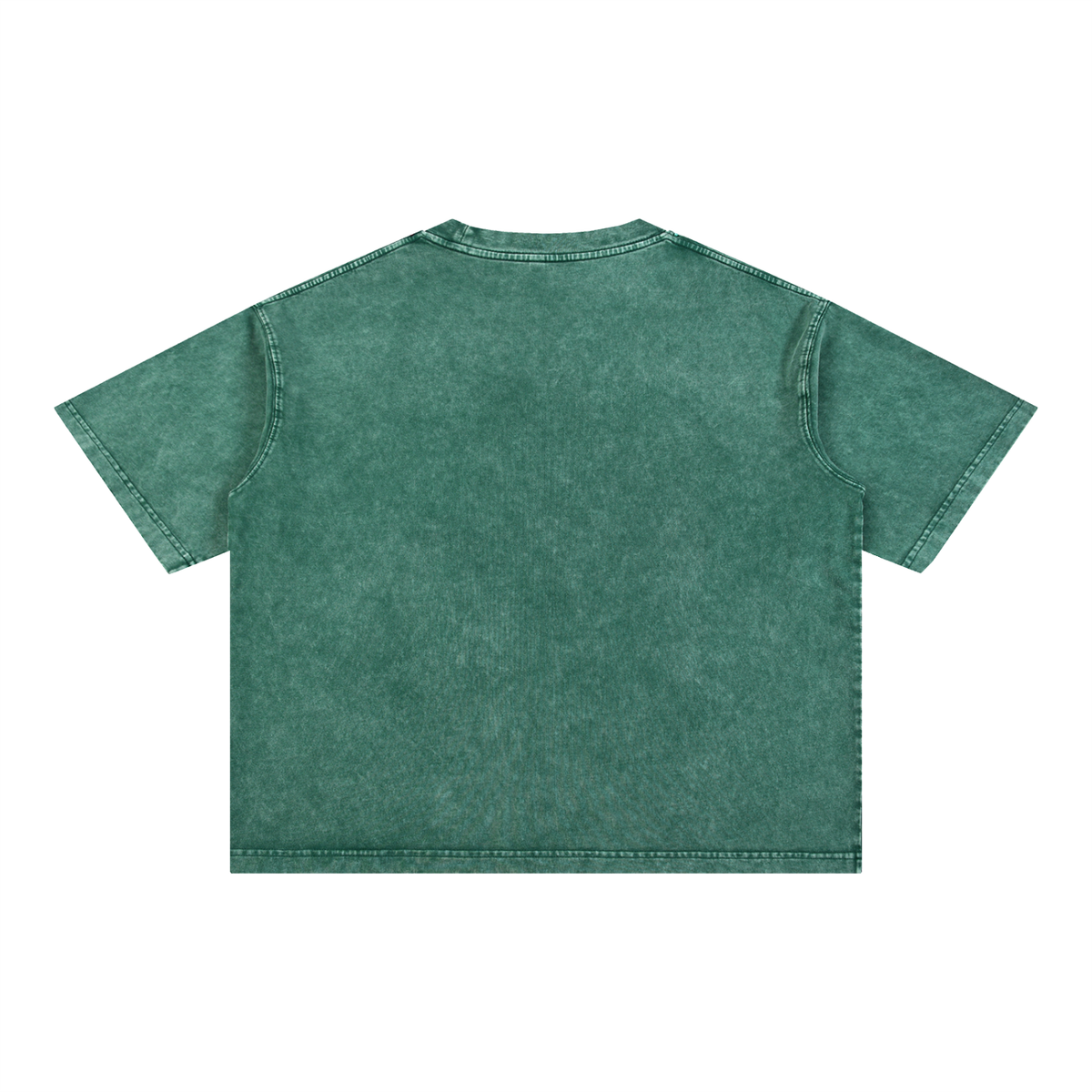 Unisex Mineral Wash Boxy Cotton T-Shirt in blackish green, alternate angle