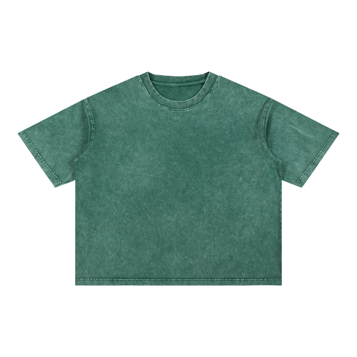 Unisex Mineral Wash Boxy Cotton T-Shirt in blackish green