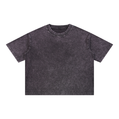Unisex Mineral Wash Boxy Cotton T-Shirt in dark gray