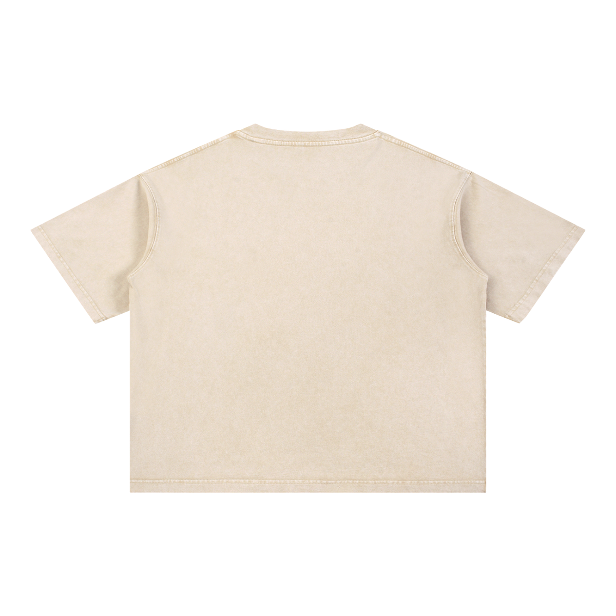 Unisex Mineral Wash Boxy Cotton T-Shirt in light apricot, alternate angle