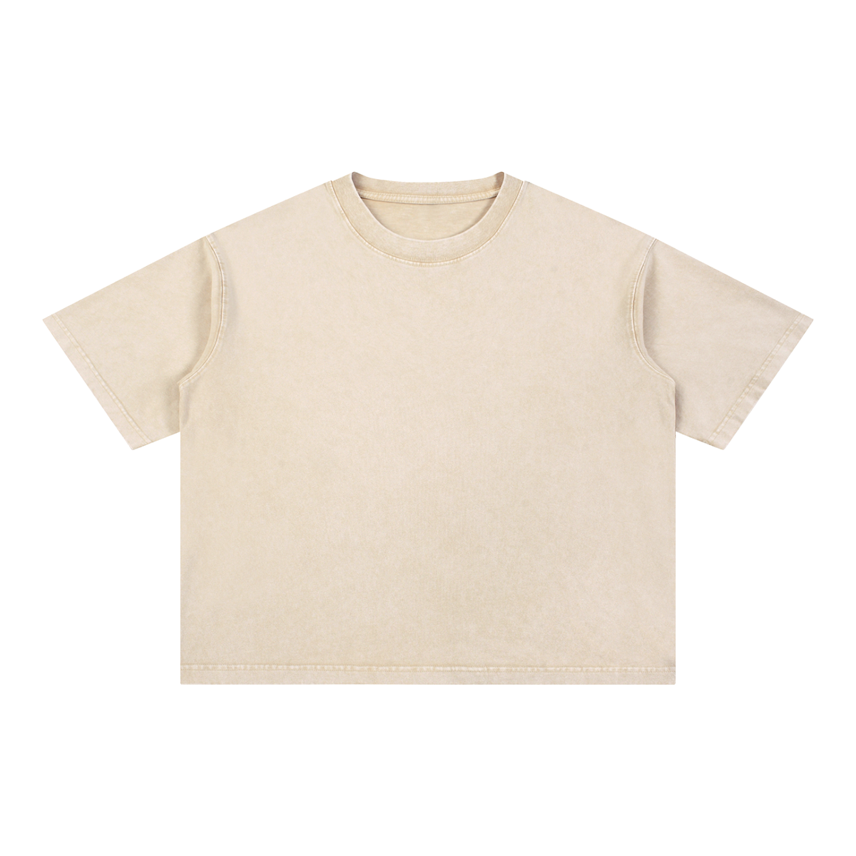 Unisex Mineral Wash Boxy Cotton T-Shirt in light apricot