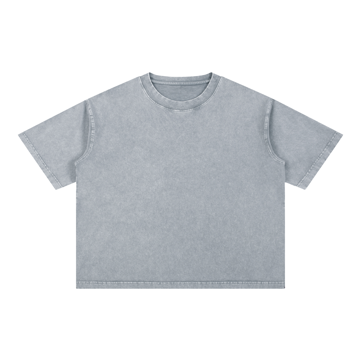 Unisex Mineral Wash Boxy Cotton T-Shirt in light gray