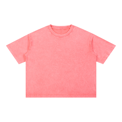 Unisex Mineral Wash Boxy Cotton T-Shirt in pink