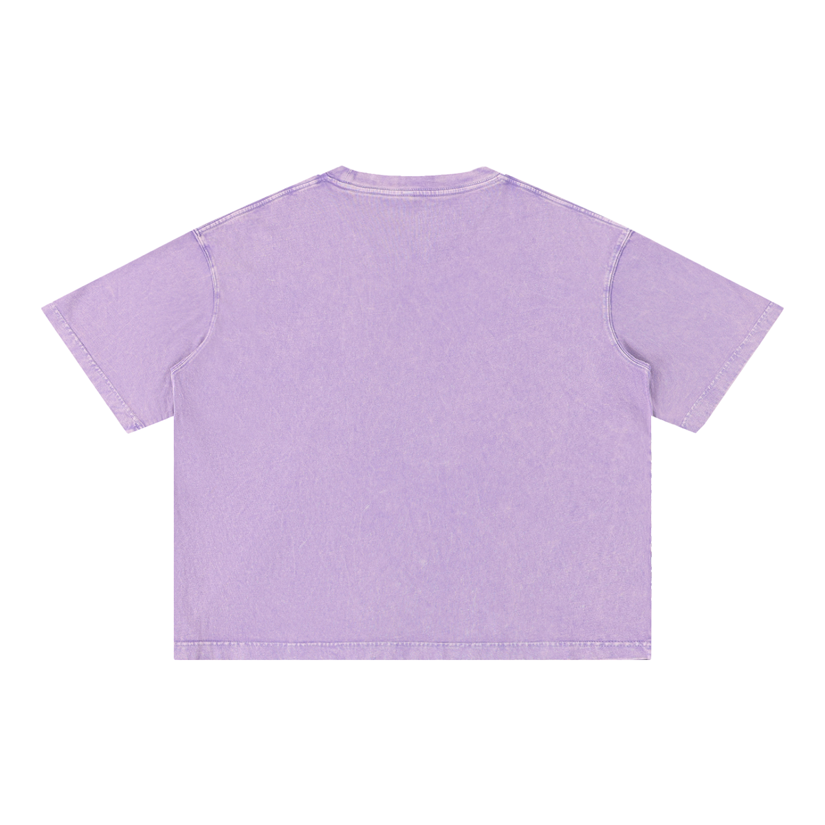 Unisex Mineral Wash Boxy Cotton T-Shirt in purple, alternate angle