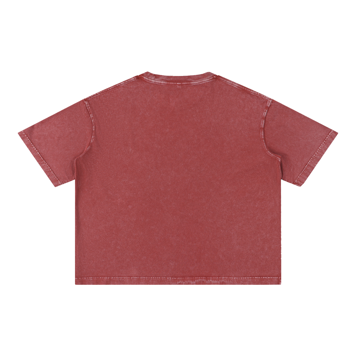 Unisex Mineral Wash Boxy Cotton T-Shirt in red, alternate angle