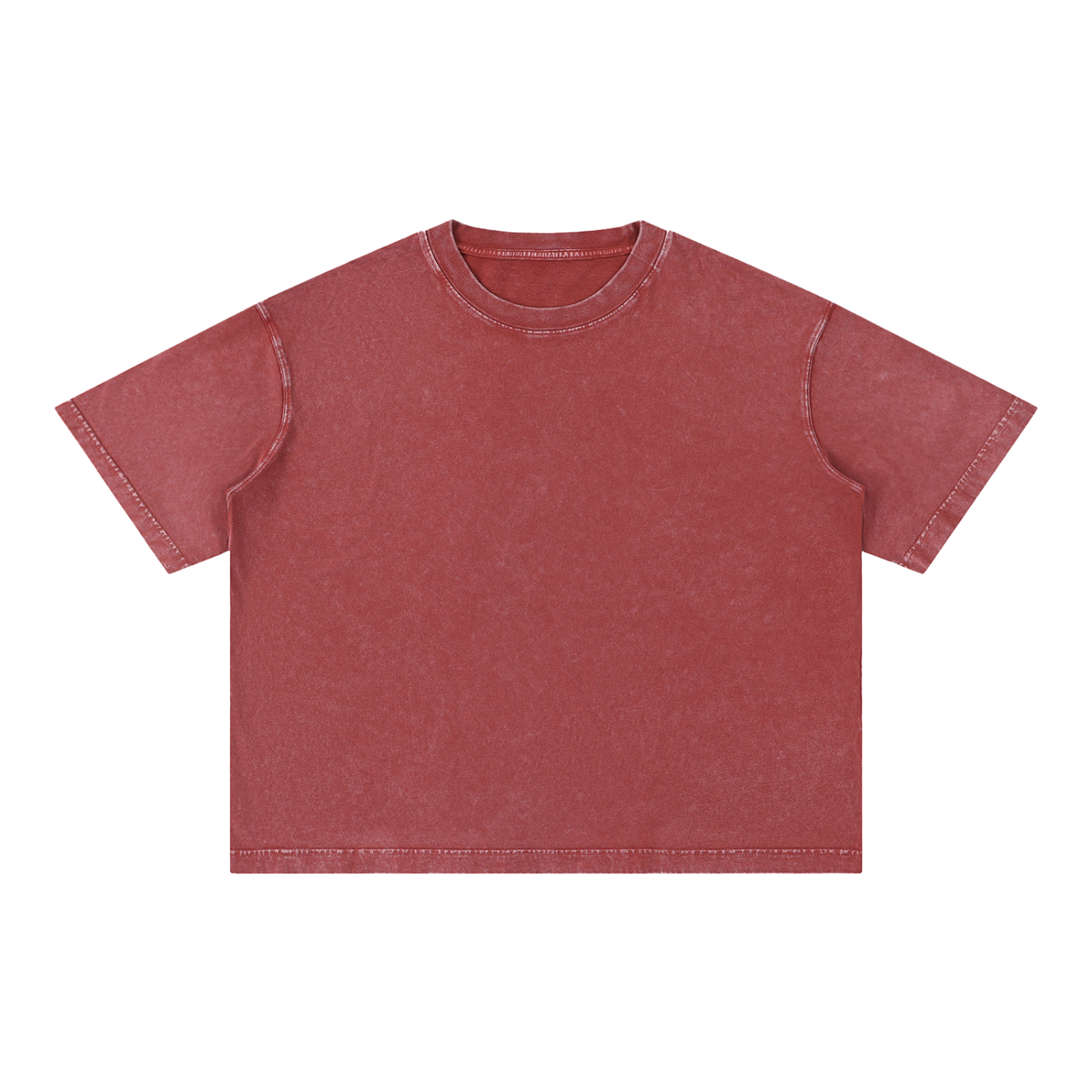 Unisex Mineral Wash Boxy Cotton T-Shirt in red