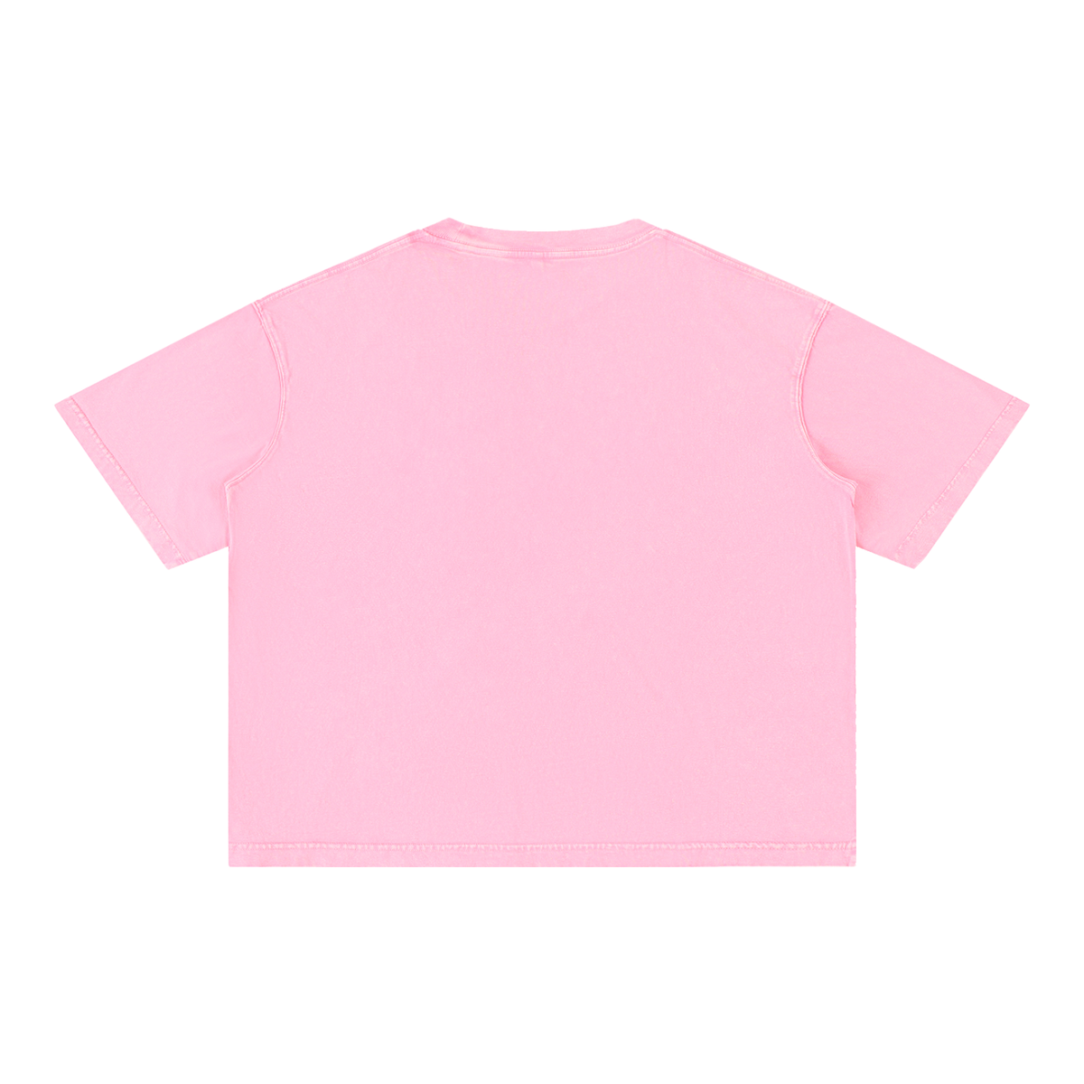 Unisex Mineral Wash Boxy Cotton T-Shirt in rose pink, alternate angle