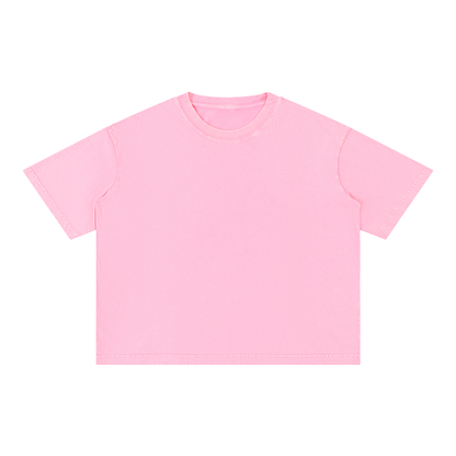 Unisex Mineral Wash Boxy Cotton T-Shirt in rose pink