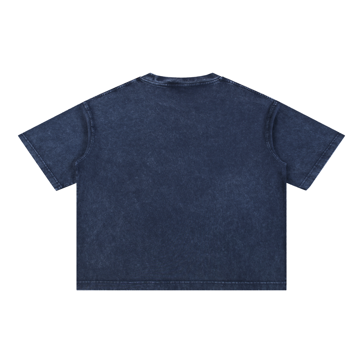 Unisex Mineral Wash Boxy Cotton T-Shirt in royal blue, alternate angle