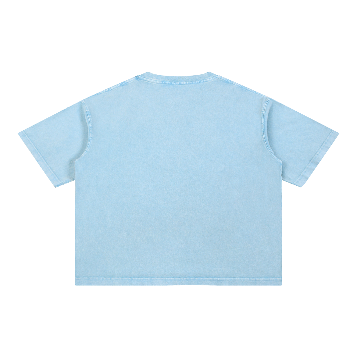 Unisex Mineral Wash Boxy Cotton T-Shirt in sky blue, alternate angle