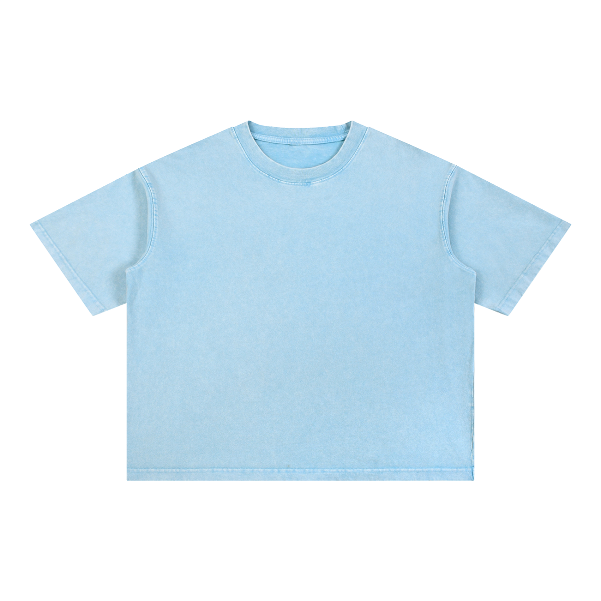 Unisex Mineral Wash Boxy Cotton T-Shirt in sky blue