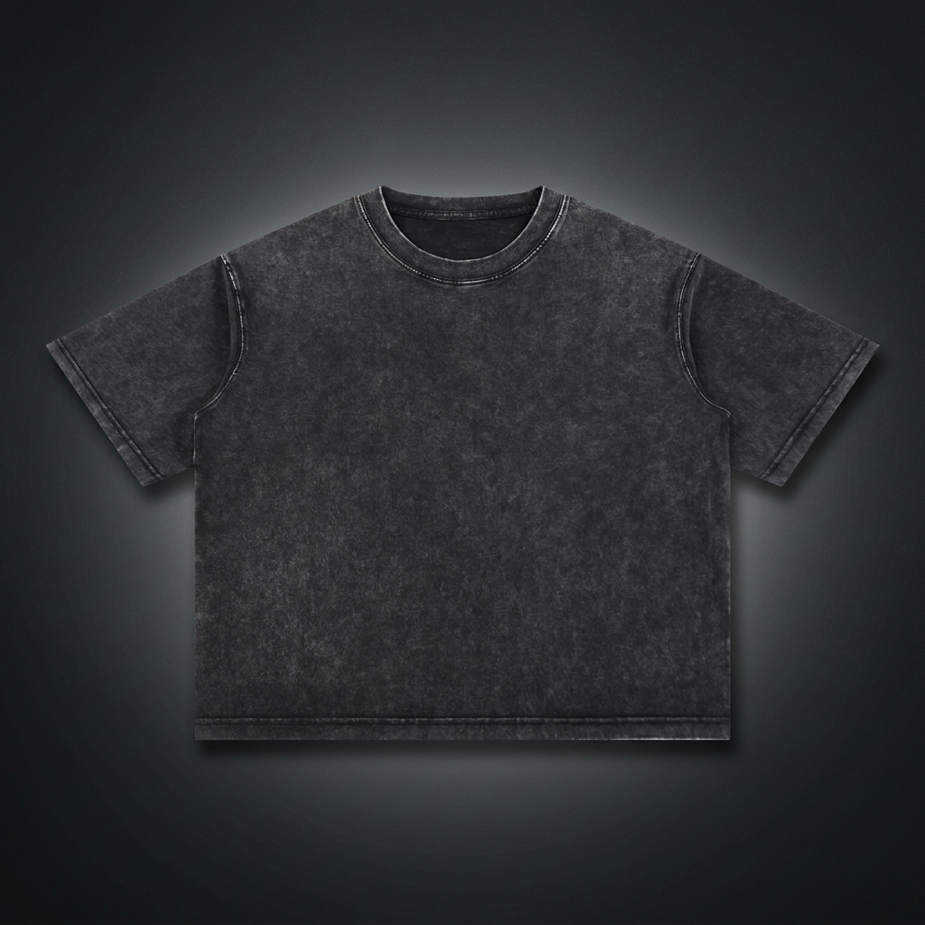 Unisex Mineral Wash Boxy Cotton T-Shirt, view 1