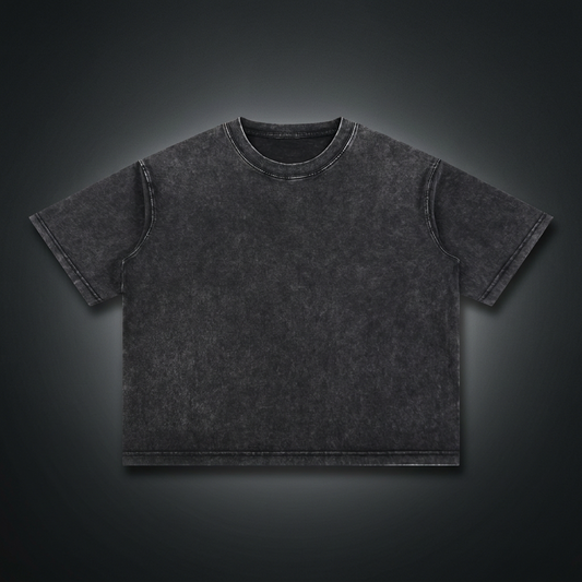 Unisex Mineral Wash Boxy Cotton T-Shirt, view 1