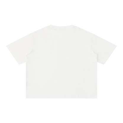 Unisex Mineral Wash Boxy Cotton T-Shirt in white, alternate angle