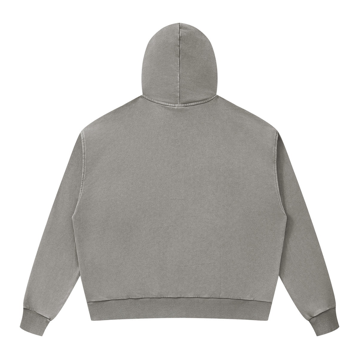 Unisex Mineral Wash Boxy Full Zip Hoodie in light gray, alternate angle