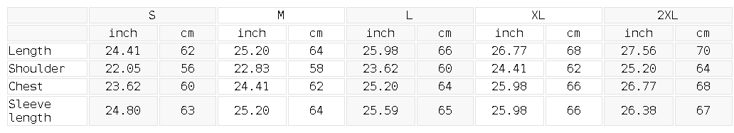 Size chart for the Unisex Mineral Wash Boxy Full Zip Hoodie