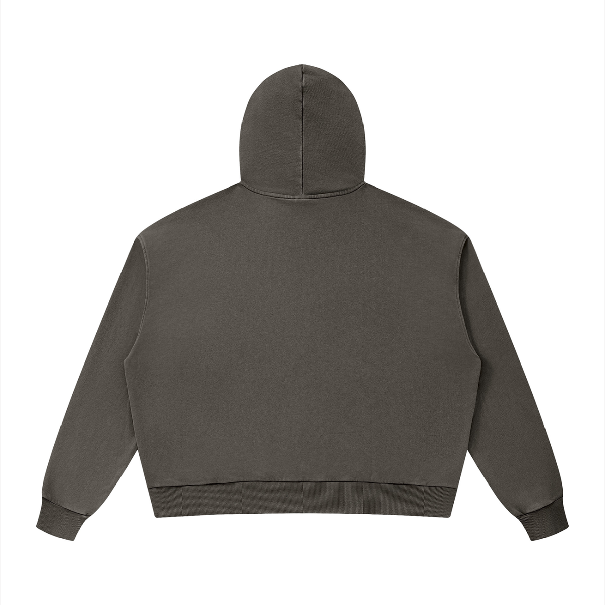 Unisex Mineral Wash Boxy Hoodie in coffee, alternate angle