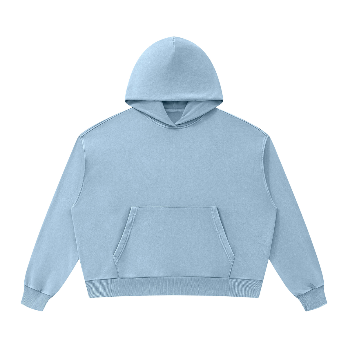 Unisex Mineral Wash Boxy Hoodie in haze blue