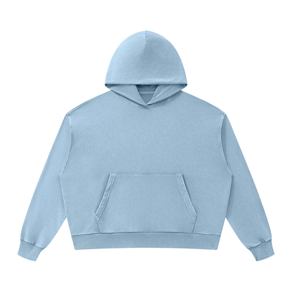 Unisex Mineral Wash Boxy Hoodie in haze blue