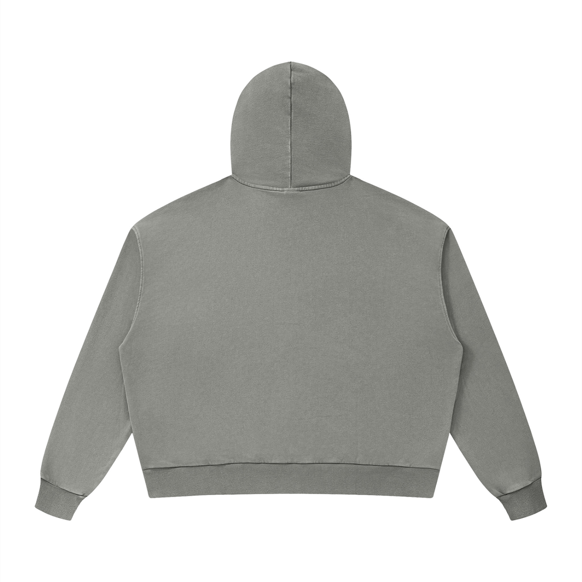 Unisex Mineral Wash Boxy Hoodie in light gray, alternate angle