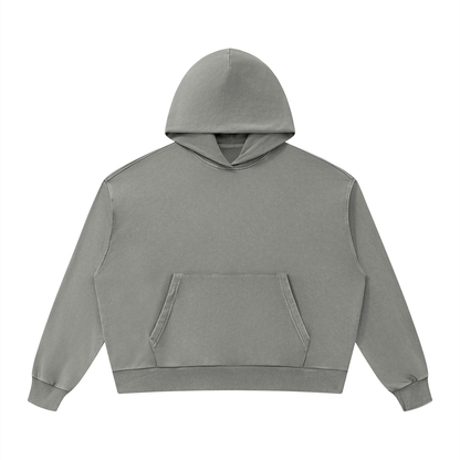Unisex Mineral Wash Boxy Hoodie in light gray