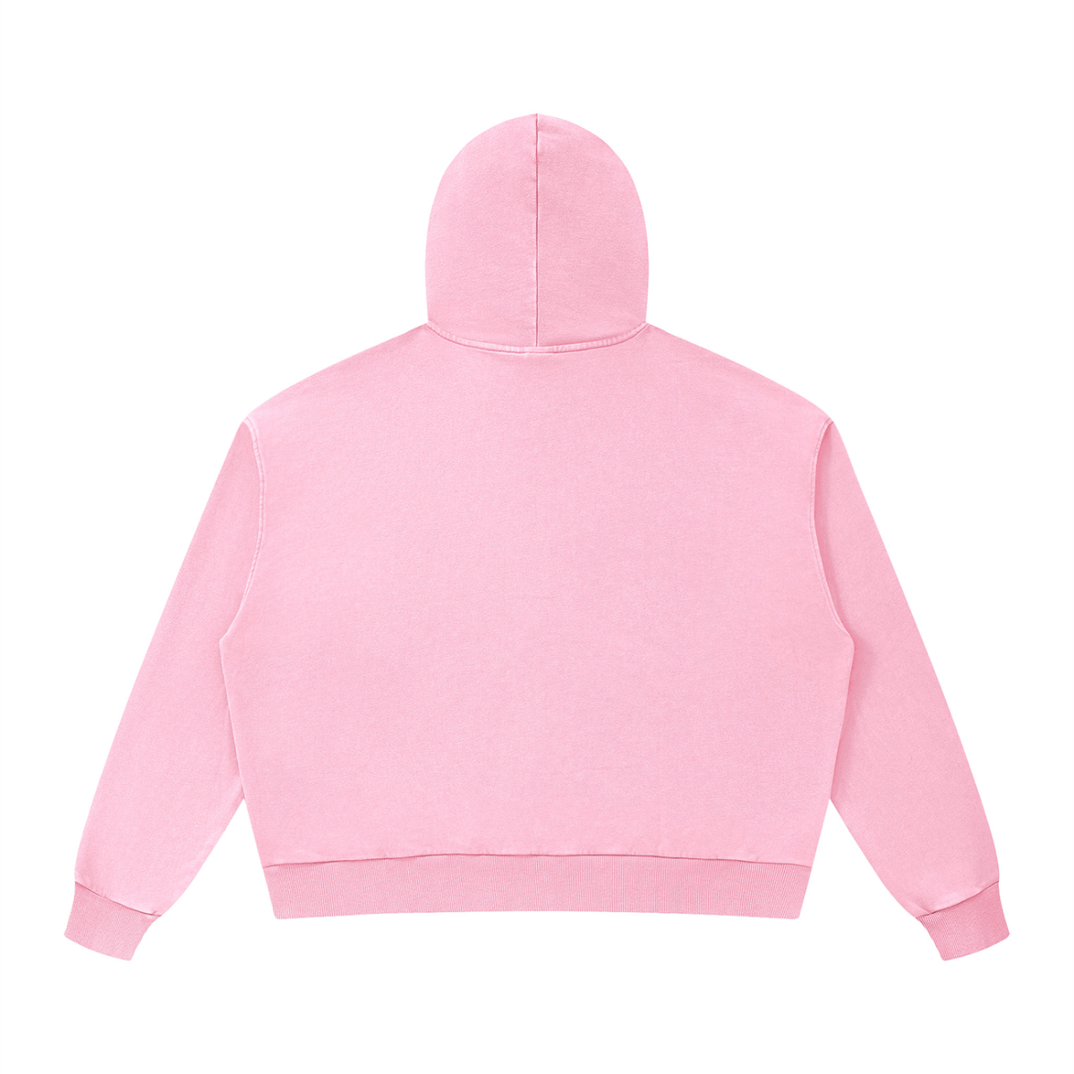 Unisex Mineral Wash Boxy Hoodie in pink, alternate angle