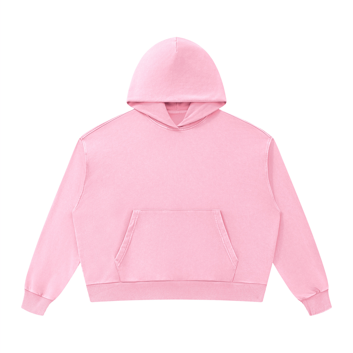Unisex Mineral Wash Boxy Hoodie in pink