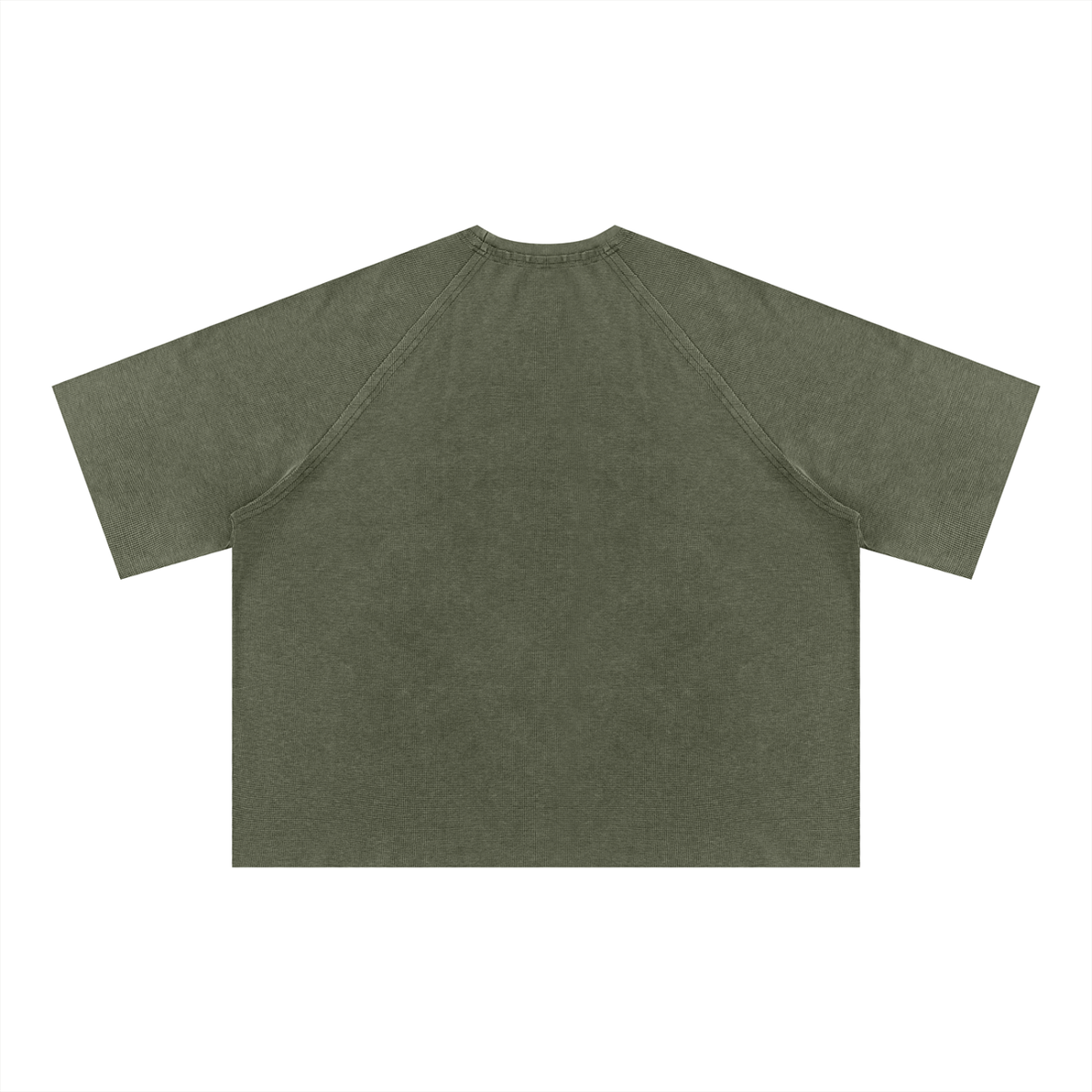 Unisex Mineral Wash Boxy Raglan T-Shirt in army green, alternate angle