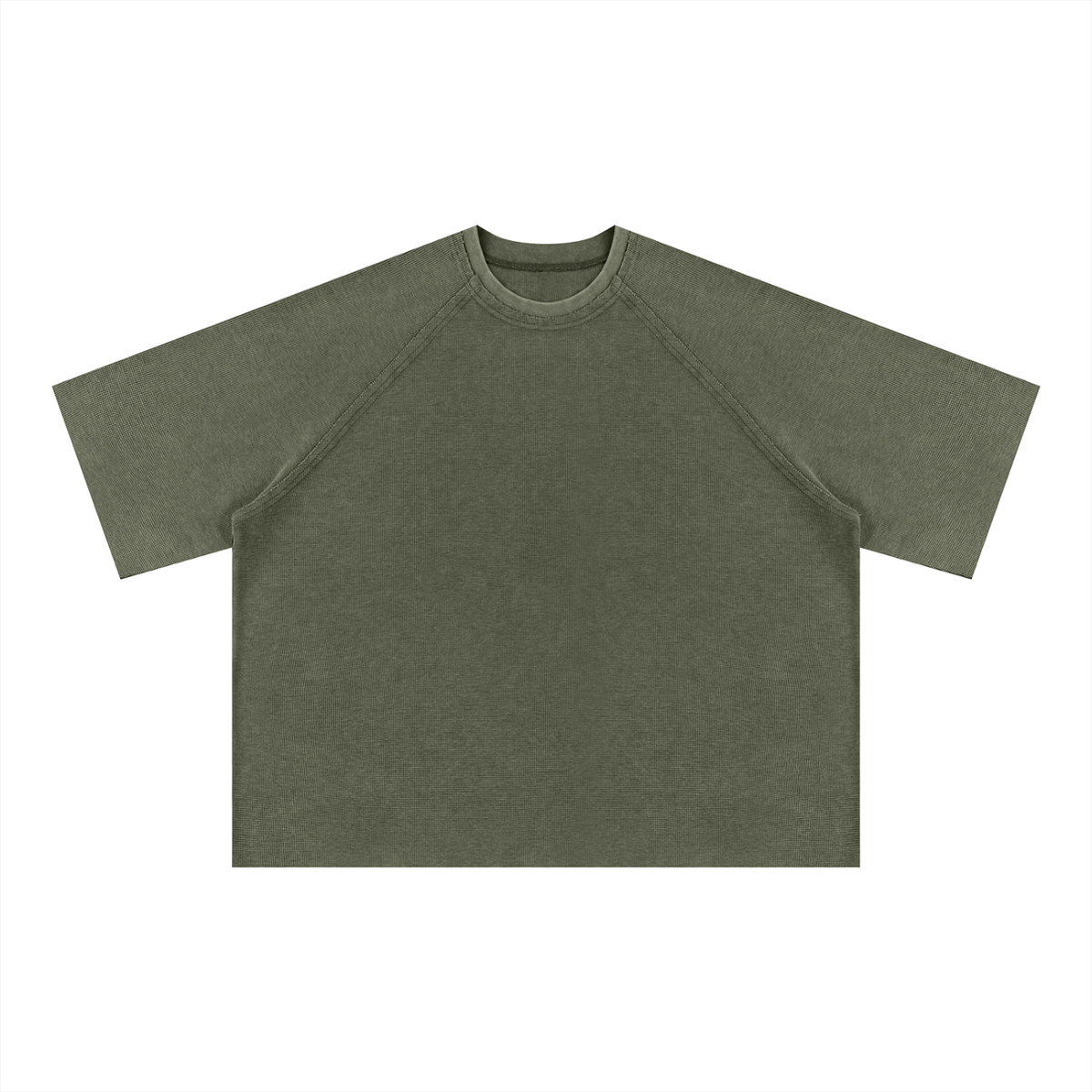 Unisex Mineral Wash Boxy Raglan T-Shirt in army green