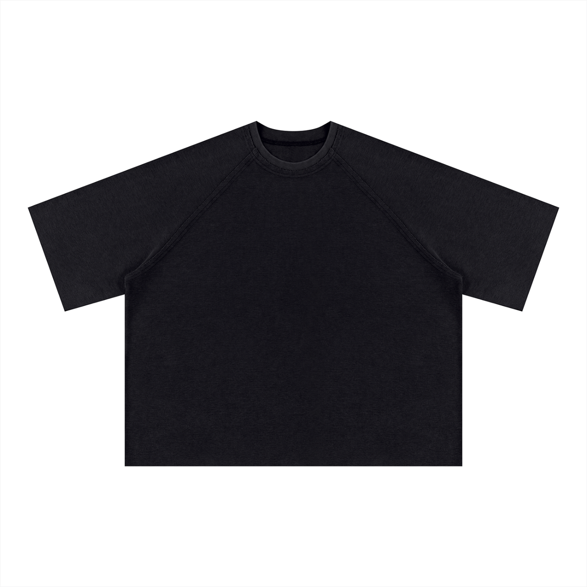 Unisex Mineral Wash Boxy Raglan T-Shirt in black