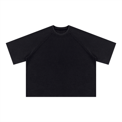 Unisex Mineral Wash Boxy Raglan T-Shirt in black