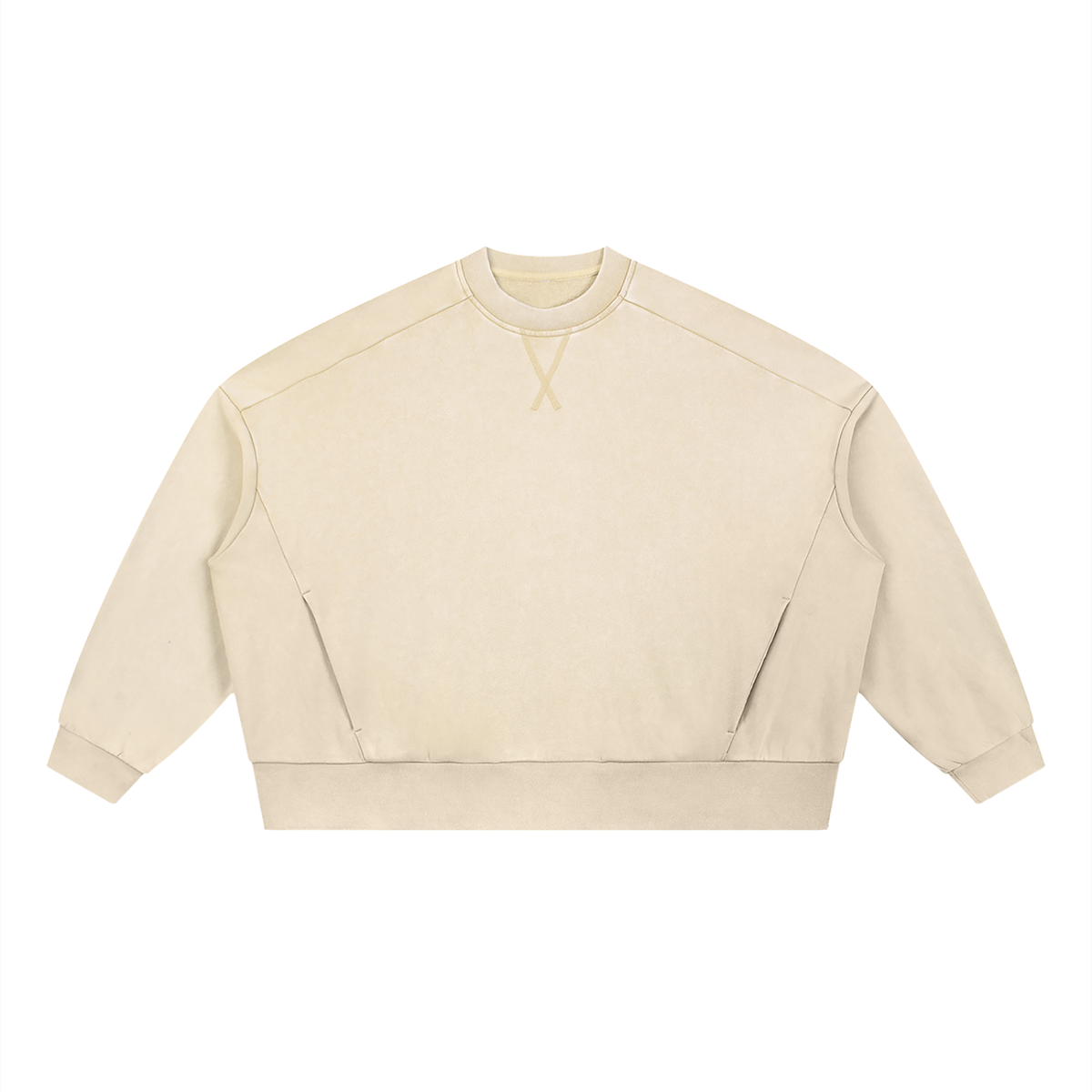 Unisex Mineral Wash Boxy Sweatshirt in apricot