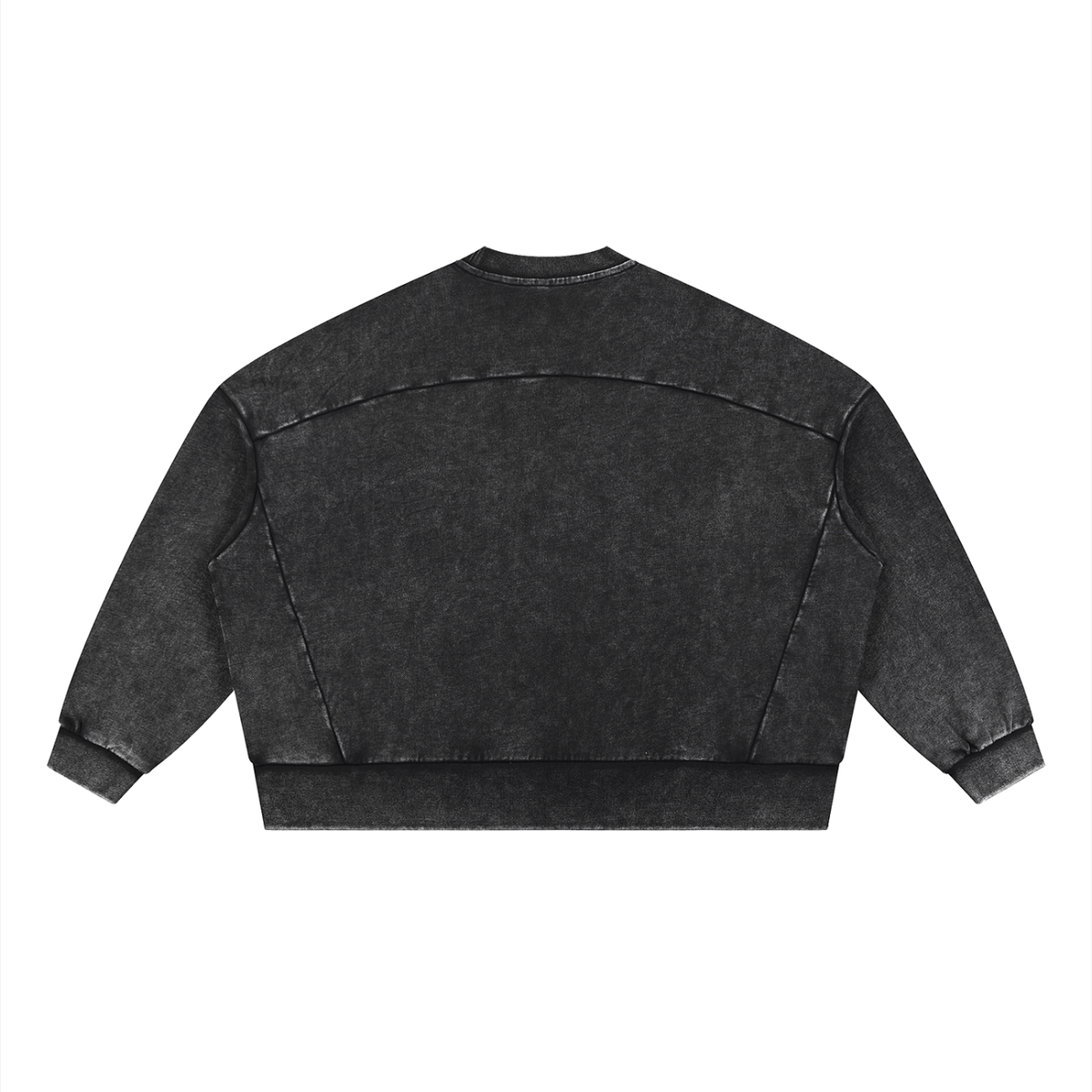 Unisex Mineral Wash Boxy Sweatshirt in black, alternate angle