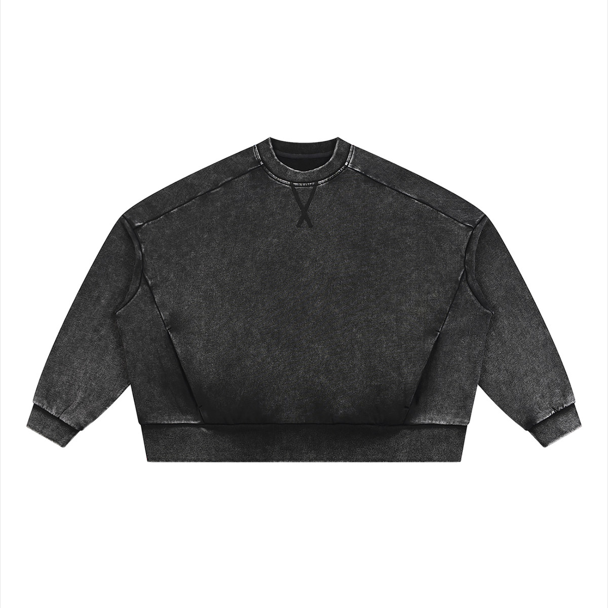 Unisex Mineral Wash Boxy Sweatshirt in black