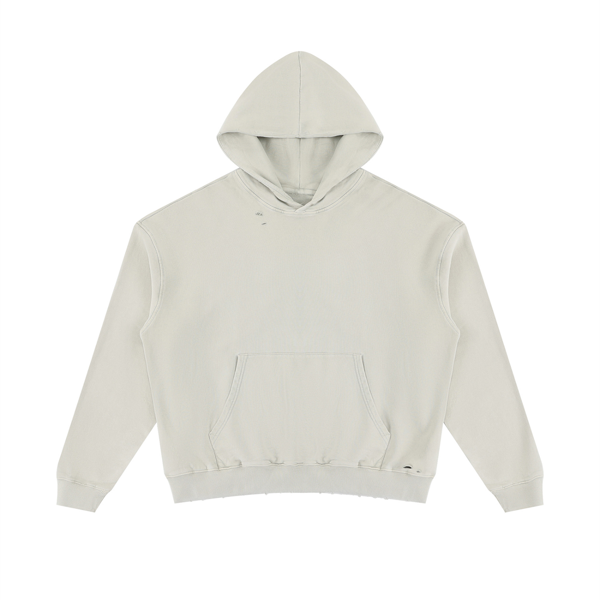 Unisex Mineral Wash Distressed Hoodie in khaki green