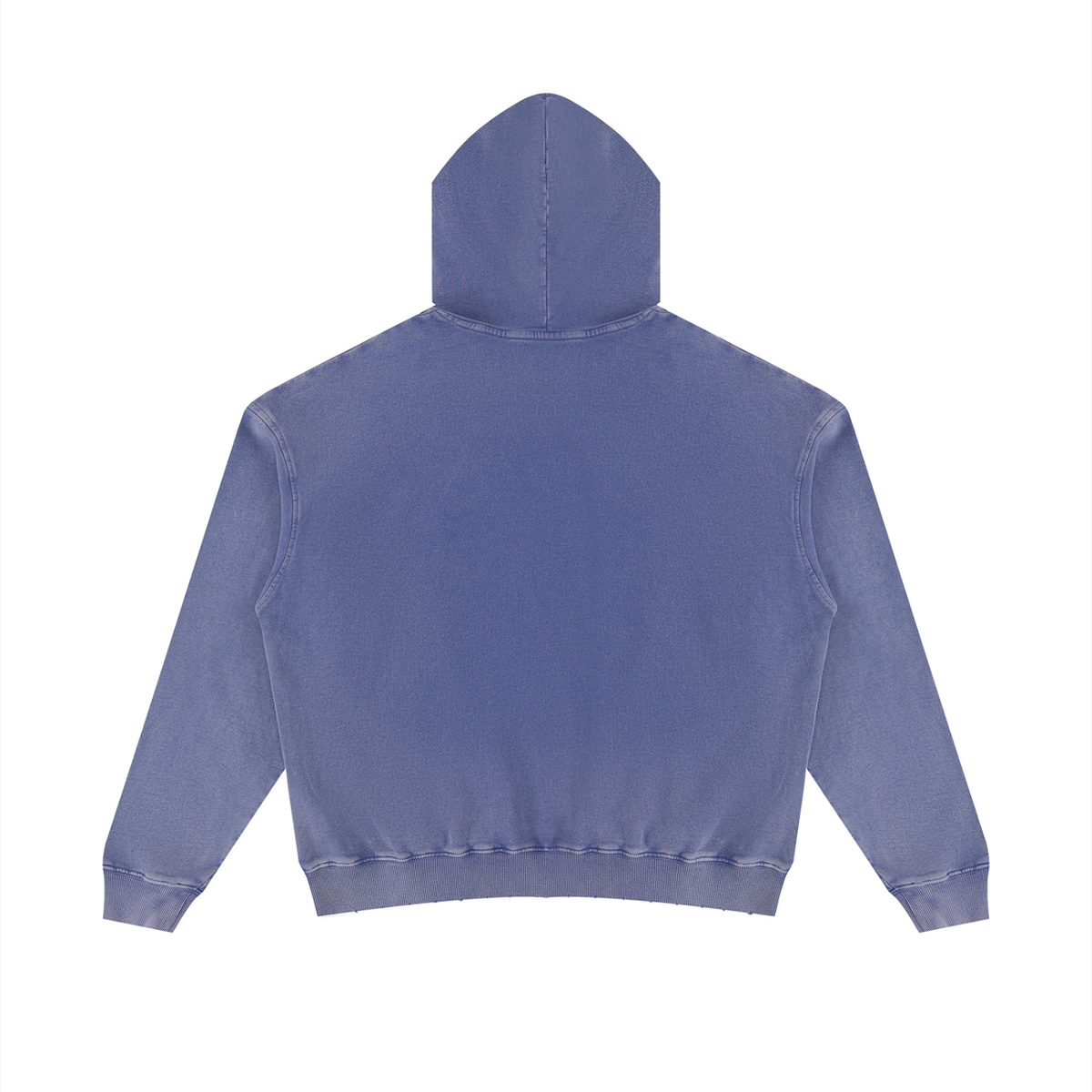 Unisex Mineral Wash Distressed Hoodie in misty purple, alternate angle