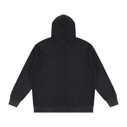 Unisex Mineral Wash Oversized Hoodie in black, alternate angle