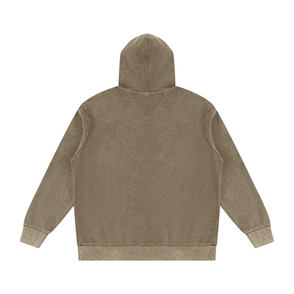 Unisex Mineral Wash Oversized Hoodie in coffee, alternate angle