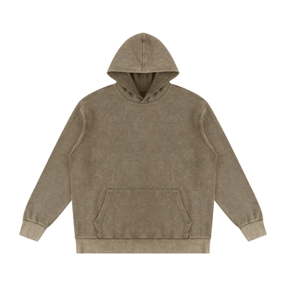 Unisex Mineral Wash Oversized Hoodie in coffee