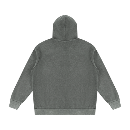 Unisex Mineral Wash Oversized Hoodie in gray, alternate angle