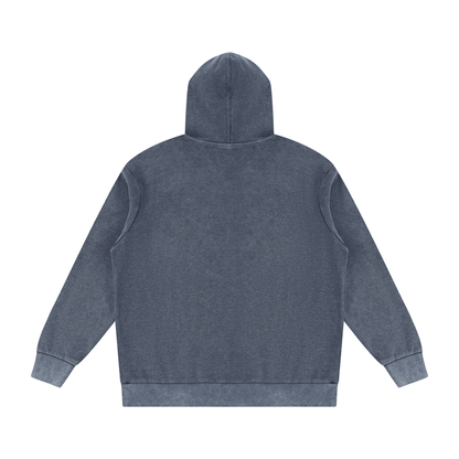 Unisex Mineral Wash Oversized Hoodie in navy blue, alternate angle