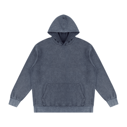 Unisex Mineral Wash Oversized Hoodie in navy blue