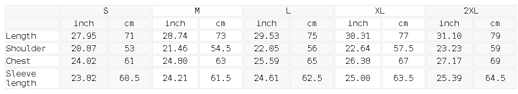Size chart for the Unisex Mineral Wash Oversized Hoodie