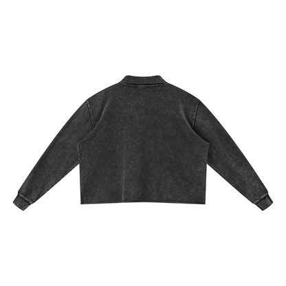 Unisex Mineral Wash Pullover Sweatshirt in black, alternate angle