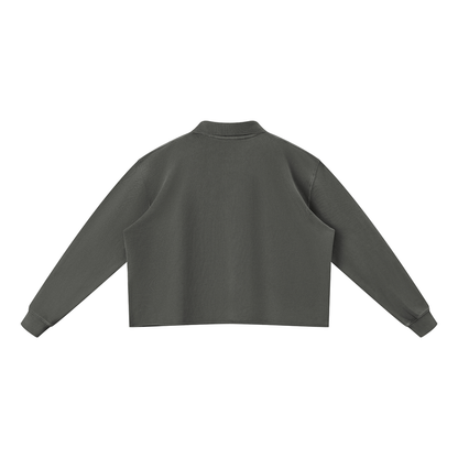 Unisex Mineral Wash Pullover Sweatshirt in dark gray, alternate angle