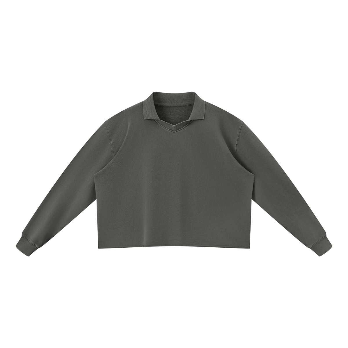 Unisex Mineral Wash Pullover Sweatshirt in dark gray