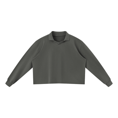 Unisex Mineral Wash Pullover Sweatshirt in dark gray