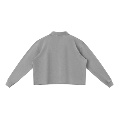 Unisex Mineral Wash Pullover Sweatshirt in medium gray, alternate angle