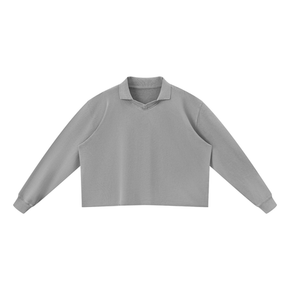 Unisex Mineral Wash Pullover Sweatshirt in medium gray