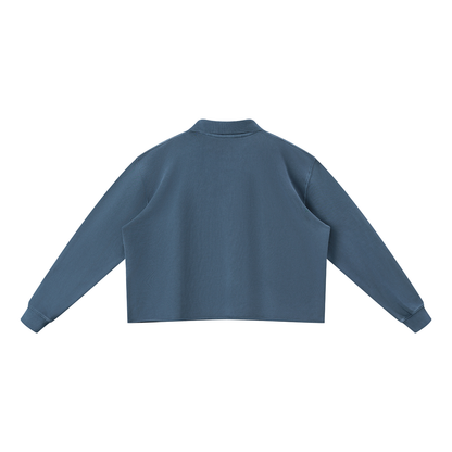 Unisex Mineral Wash Pullover Sweatshirt in washed blue, alternate angle
